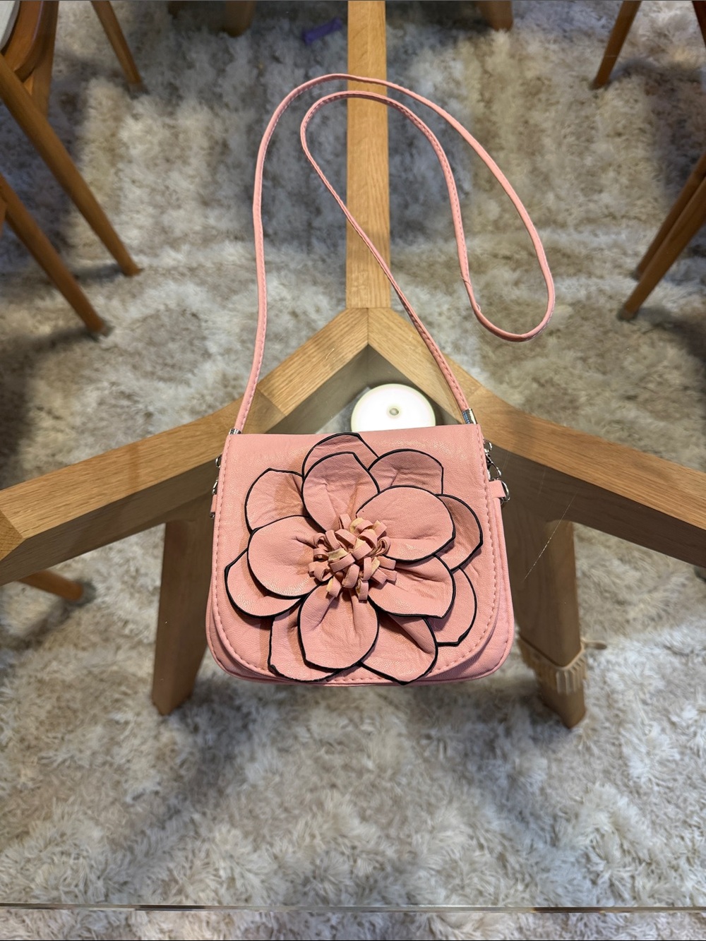 Pink 3-D Floral Crossbody Bag - Women - Picture 3 of 7